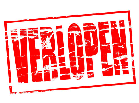 Digital composite  Red rubber stamp effect. Verlopen Dutch for Expired passport, document, date, past, sale by, expiration, documentation, license,sell by, driving licence, rijbewijs, paspoort,