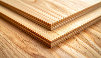 Macro Polished Plywood Surface with Layered Cross Section