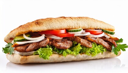 kebab sandwich on a white background