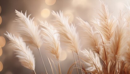 soft pampas grass blades with blurry bokeh background ideal for editorial layout