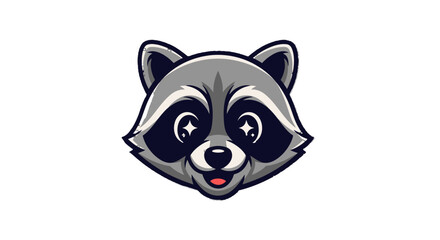 Obraz premium Adorable cartoon raccoon face with playful expression.