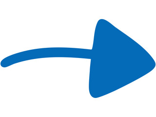 Vector illustration of Filled single-line hand-drawn arrow 1 (blue)