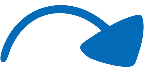 Vector illustration of Filled single-line hand-drawn arrow 3 (blue)