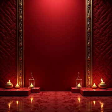 Eid -Ul- Fitar celebrations in red background