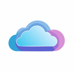 Fototapeta premium Cloud Computing Symbolized by a Stylized, Gradient-Colored Cloud Icon