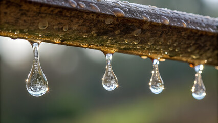 Drops hanging from the top edge like post-shower condensation.
Unique twist: Include 2&ndash;3 elongated gravity-stretched droplets about to fall.