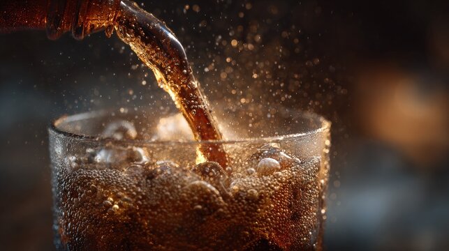 Pouring Carbonated Cola
