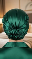 Elegant Silk Sleep Cap for Overnight Hair Protection and Hydration