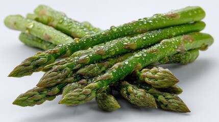 Fresh Asparagus with Dewdrops