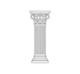 Greek Columns Clipart - Outline, Silhouette & Color