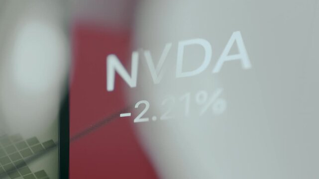NVDA stock 2.21 percent decrease, view through vision glasses
