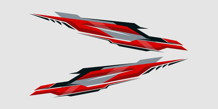 Side body graphic sticker design for car vectors. design stripes sports for car wrap. racing decals for tuning.