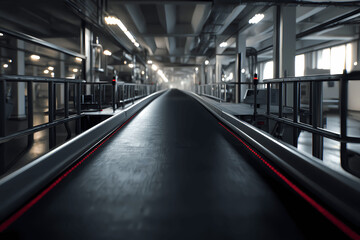 Fototapeta premium Industrial Conveyor Belt Without Cargo