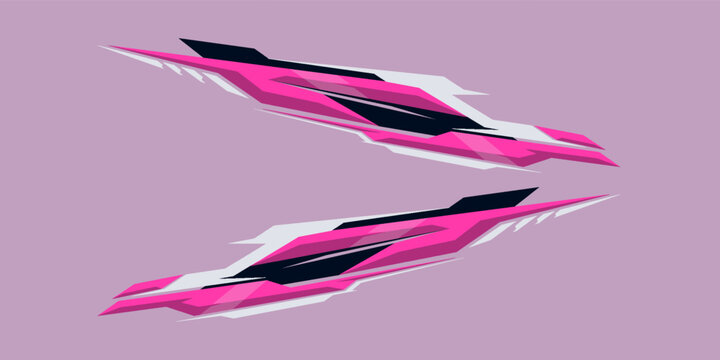 Side body graphic sticker design for car vectors. design stripes sports for car wrap. racing decals for tuning.
