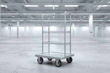 Warehouse Rolling Cart on Concrete Floor