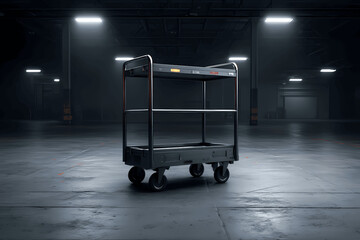Warehouse Rolling Cart on Concrete Floor