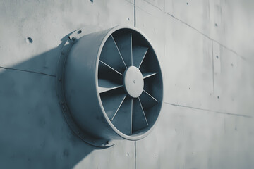Industrial Ventilation Fan on Factory Wall