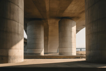 Concrete Bridge Support Pillar Close Up