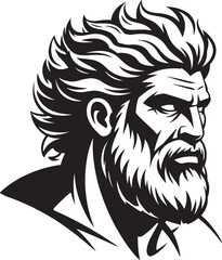 Fototapeta premium Illustration of bearded man profile