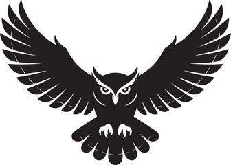 Obraz premium Owl in flight with outstretched wings