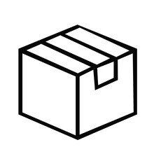 Box line icons. Empty open shipping box or unboxing line art. Carton boxes icon set. Stock vector. Vector illustration.Box delivery icon set. Shopping package box. Box icon collection.