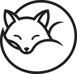 Sleeping fox illustration