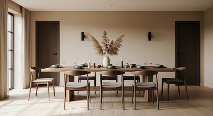Obraz premium Modern Dining Room with Elegant Table Setting.