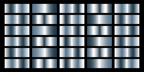 Set of steel texture background. Steel background texture. Steel metal background templates. Metal gradient collection. Vector illustration