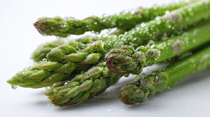 Fresh Asparagus with Dewdrops
