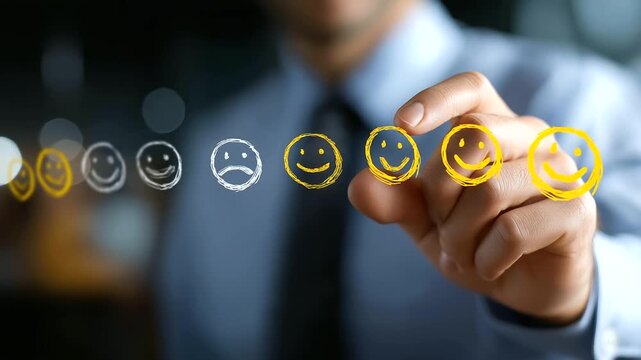 Conceptual icon representation of feedback themes categorization in group setting for insightful analysis purposes, sentiment organization, with copy space