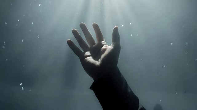 Hand reaching for light background spiritual connection support hope miracle esotericism copy space freedom soul peace divine heaven sky beam ray god prayer help faith belief human person motivation