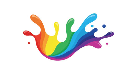 Vibrant rainbow colored paint splashes create an abstract dynamic form with a striking silhouette high quality professional detailed modern elegant stylish © GDOthoi02