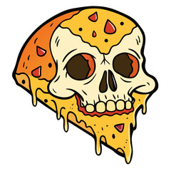 Skull of pizza slices 