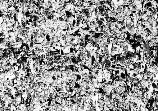 Large vector shredded paper texture with a transparent background