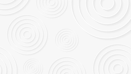 Abstract white background with three-dimensional circles.