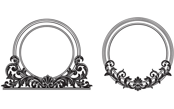 Elegant hand mirror vector icons, decorative beauty and makeup salon logo elements.