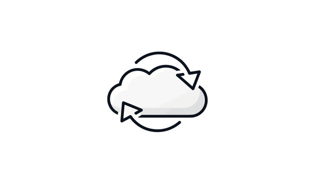 Cloud with circular arrows icon.