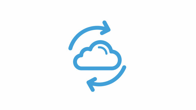Cloud with rotating arrows icon symbol.