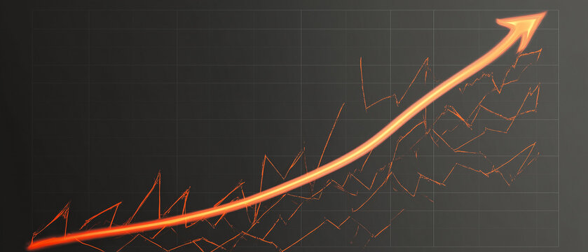 Gr&aacute;fico ascendente representa crescimento financeiro, valoriza&ccedil;&atilde;o de mercado, investimentos, resultados positivos e expans&atilde;o empresarial