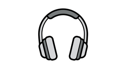 Fototapeta premium Simple line art illustration of headphones on white background.