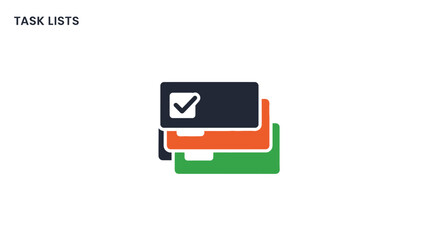 Fototapeta premium Colorful task list icon design.