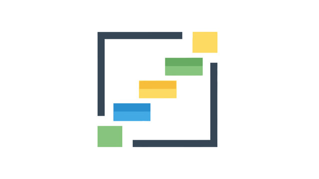 Colorful rectangles in square frame.