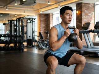Fototapeta premium 남자 피트니스 운동 헬스 포트레이트 Male Fitness Exercise Health Portrait