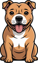 Cute cartoon a illustrator vector Staffordshire Bull Terrier
