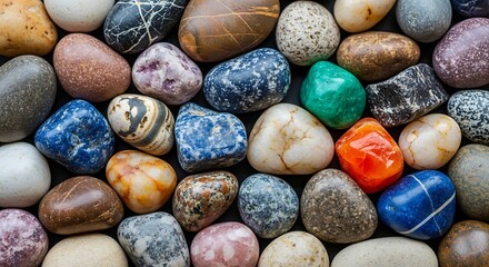 Polished Pebble Collection - A Colorful Array of Smooth Stones.