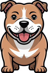 Cute cartoon a illustrator vector Staffordshire Bull Terrier