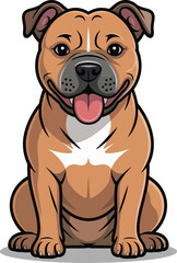 Cute cartoon a illustrator vector Staffordshire Bull Terrier