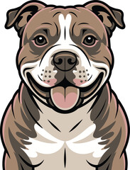 Cute cartoon a illustrator vector Staffordshire Bull Terrier