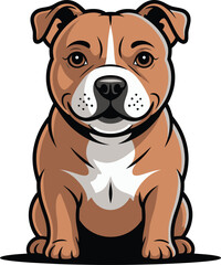 Cute cartoon a illustrator vector Staffordshire Bull Terrier