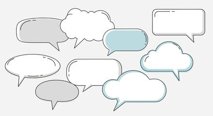 Fototapeta premium Speech Bubbles Vector Set, Communication Icons, Message Elements